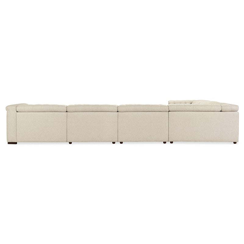 SS - Savion Deux 6 Seat Sectional With Four Power Recliners And Seven Power Headrests - Beige
