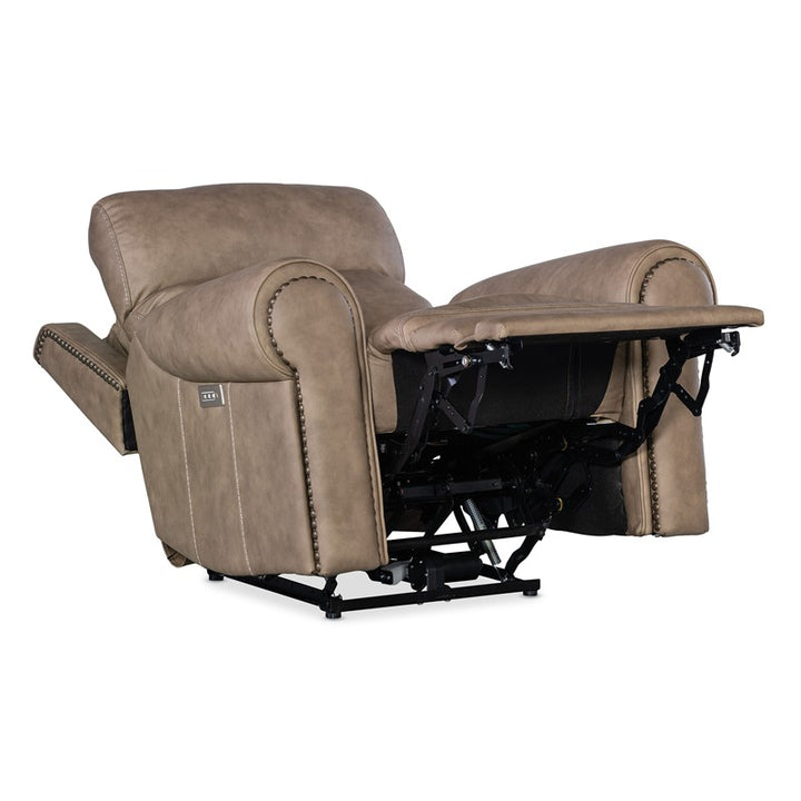 SS - Duncan Power Recliner With Power Headrest & Lumbar - Light Brown