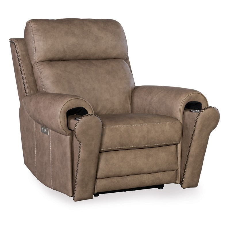 SS - Duncan Power Recliner With Power Headrest & Lumbar - Light Brown