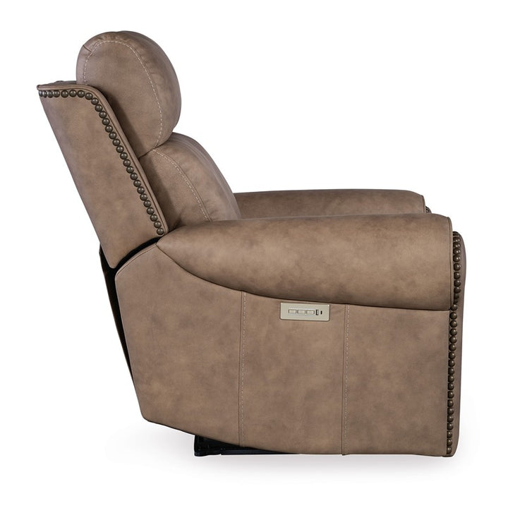 SS - Duncan Power Recliner With Power Headrest & Lumbar - Light Brown