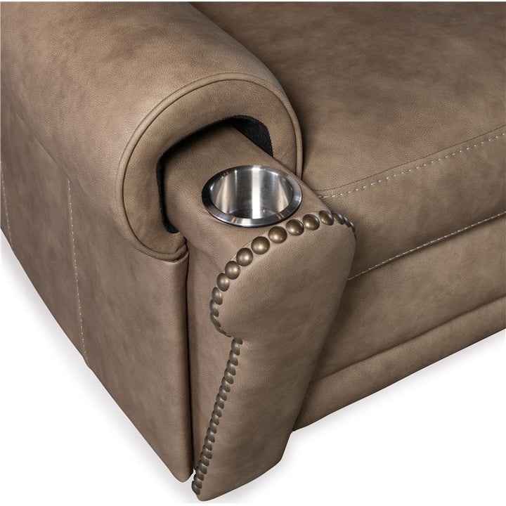 SS - Duncan Power Recliner With Power Headrest & Lumbar - Light Brown
