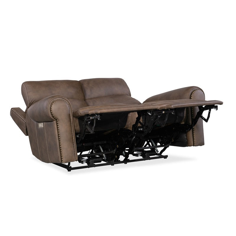 SS - Duncan Power Loveseat With Power Headrest & Lumbar - Dark Brown