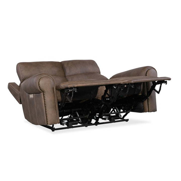 SS - Duncan Power Loveseat With Power Headrest & Lumbar - Dark Brown