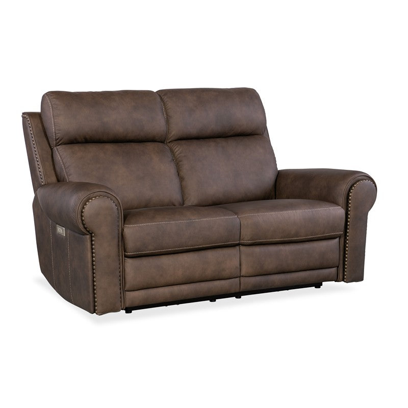 SS - Duncan Power Loveseat With Power Headrest & Lumbar - Dark Brown