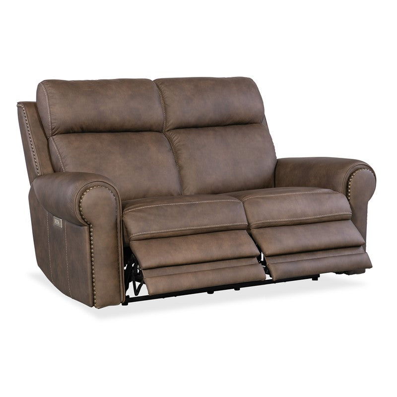 SS - Duncan Power Loveseat With Power Headrest & Lumbar - Dark Brown