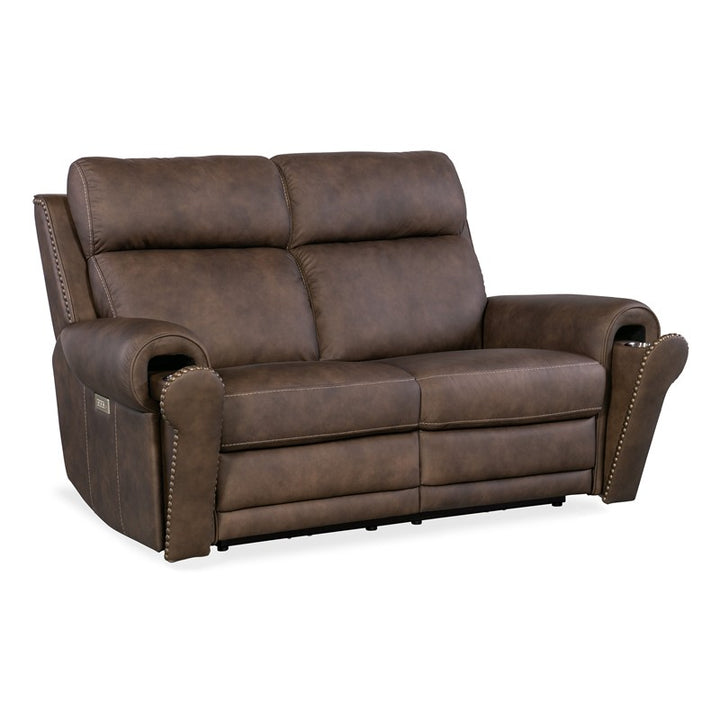 SS - Duncan Power Loveseat With Power Headrest & Lumbar - Dark Brown