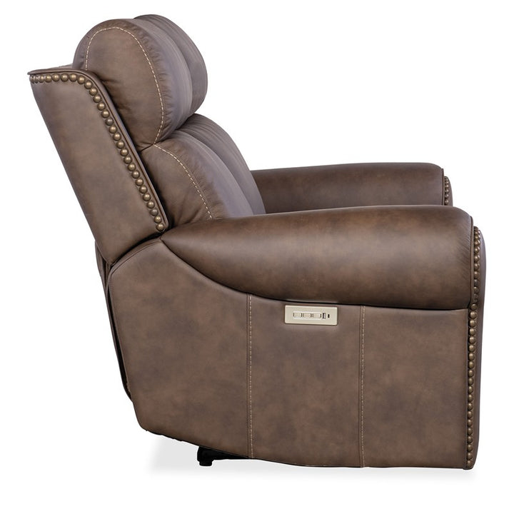 SS - Duncan Power Loveseat With Power Headrest & Lumbar - Dark Brown