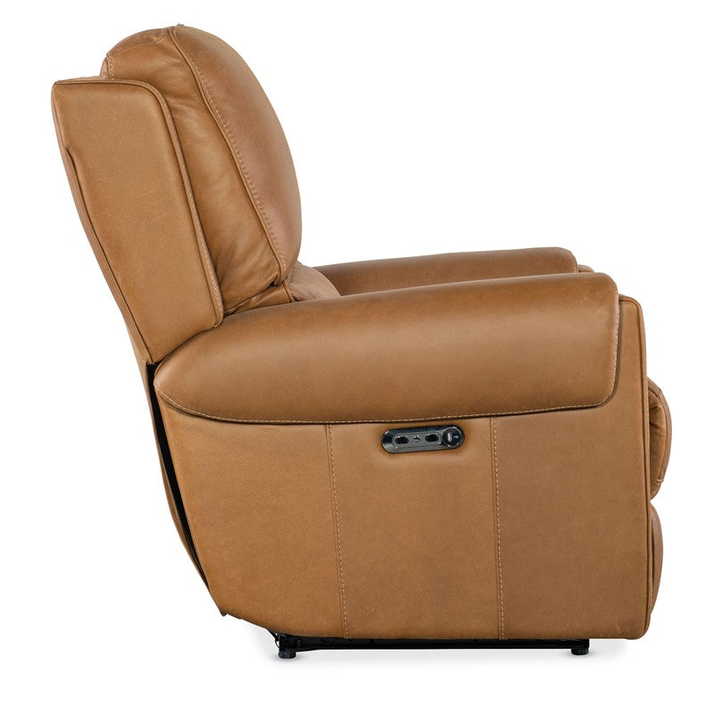 SS - Somers Power Recliner With Power Headrest - Light Brown