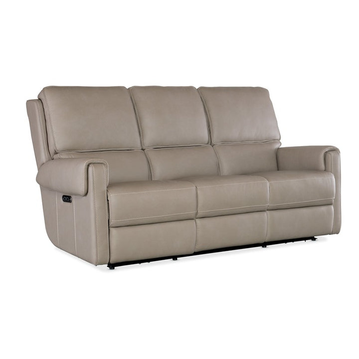 SS - Somers Power Sofa With Power Headrest - Pearl Silver