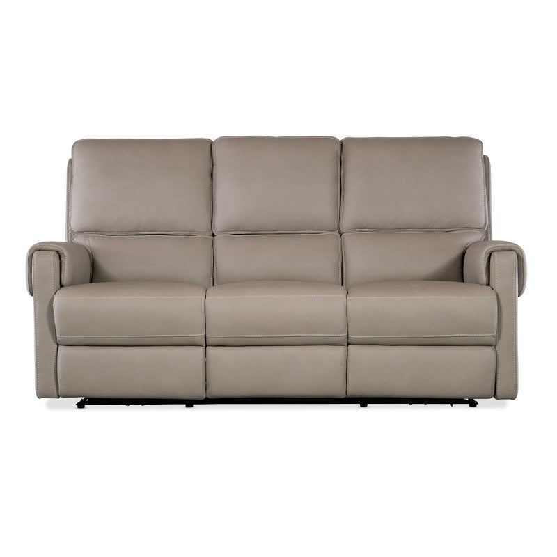 SS - Somers Power Sofa With Power Headrest - Pearl Silver