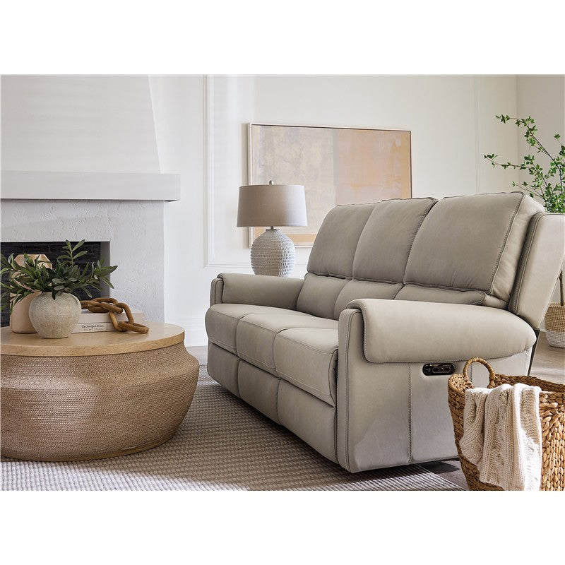 SS - Somers Power Sofa With Power Headrest - Pearl Silver