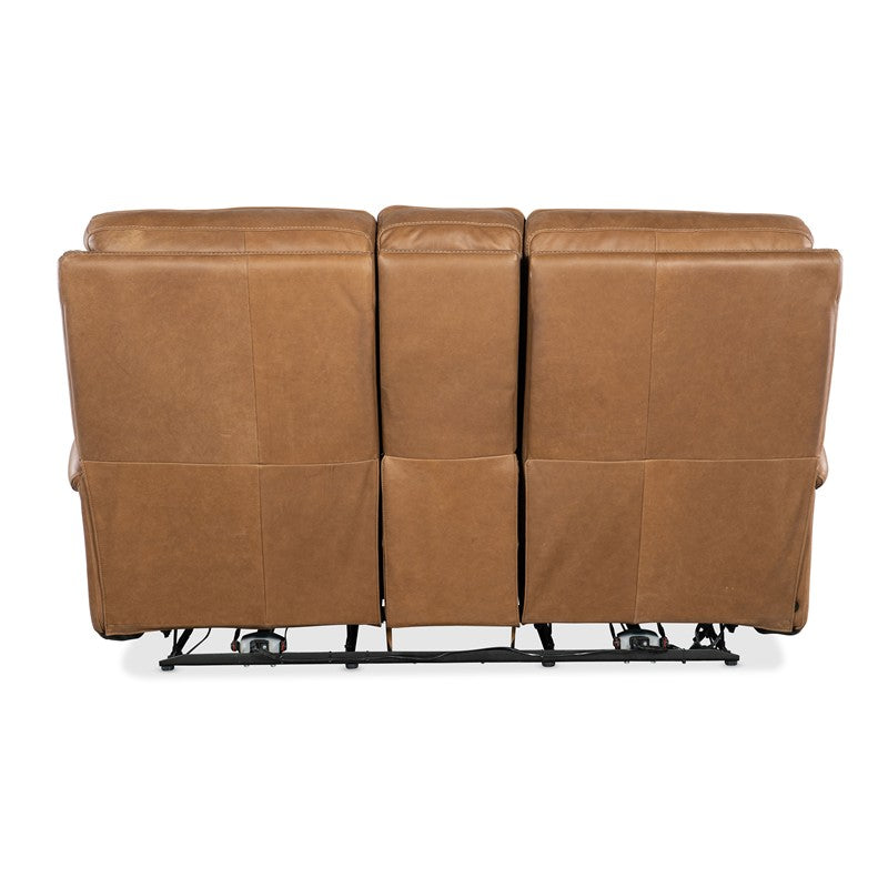 SS - Somers Power Console Loveseat With Power Headrest - Light Brown