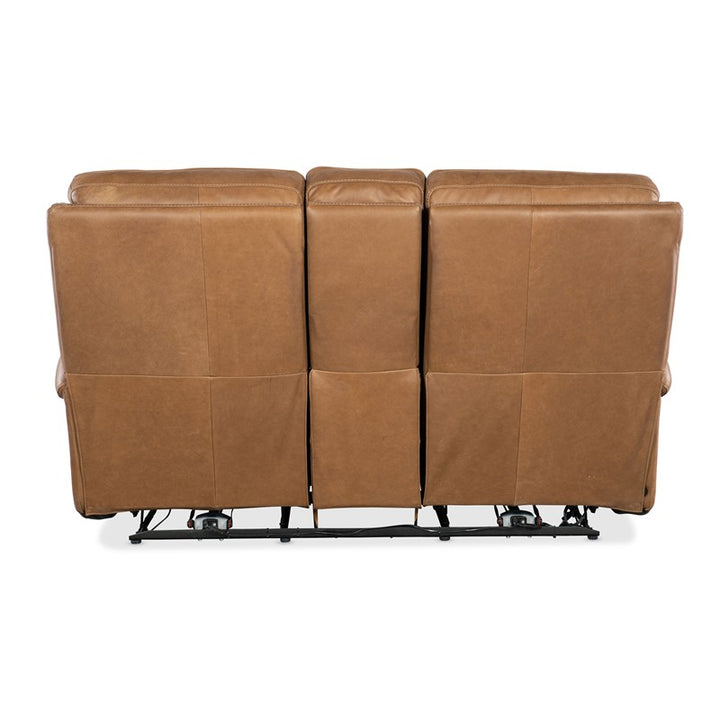 SS - Somers Power Console Loveseat With Power Headrest - Light Brown