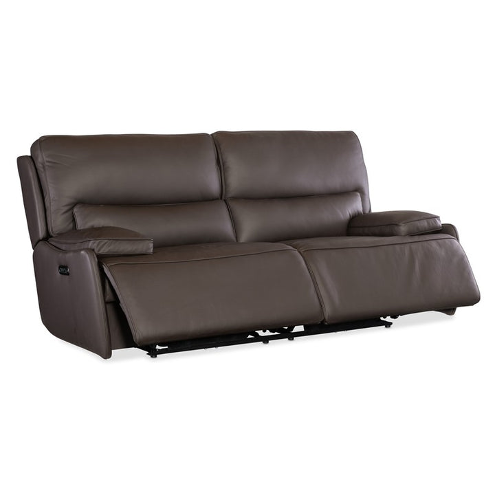 MS - Kramer Zero Gravity Power Sofa With Power Headrest - Dark Brown