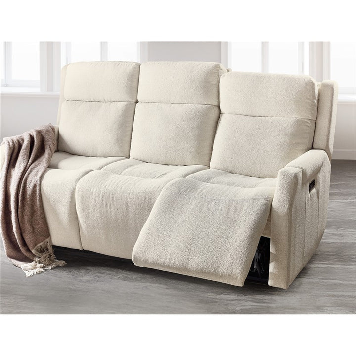 MS - Nelson Zero Gravity Power Sofa With Power Headrest And Lumbar - White