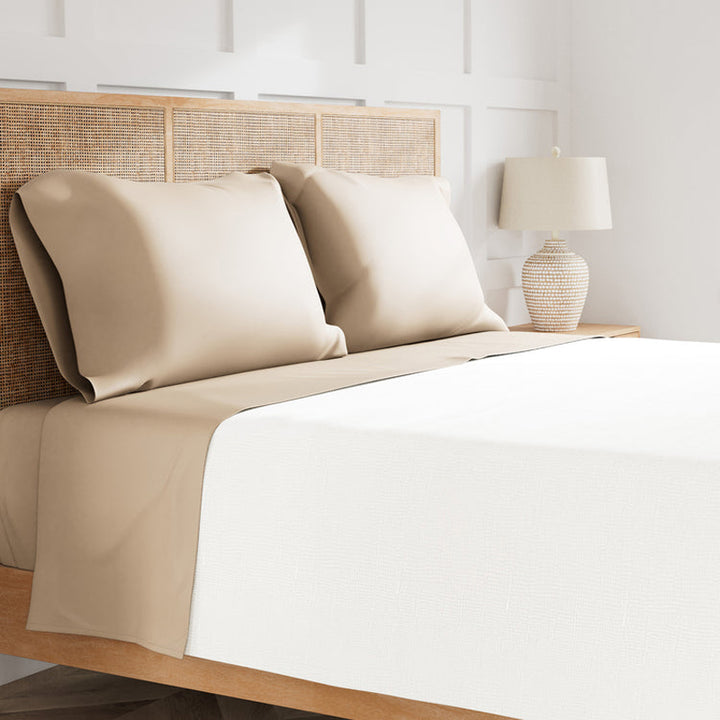 Ready To Bed 2.0 Taupe Twin Sheet Set