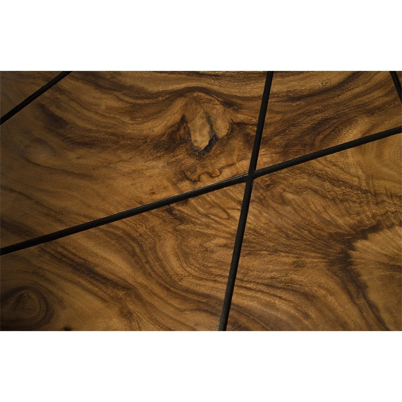 Criss Cross Coffee Table on Black Iron Legs