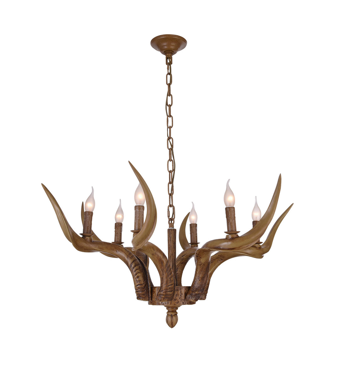 YA26C35BR Six Light Pendant